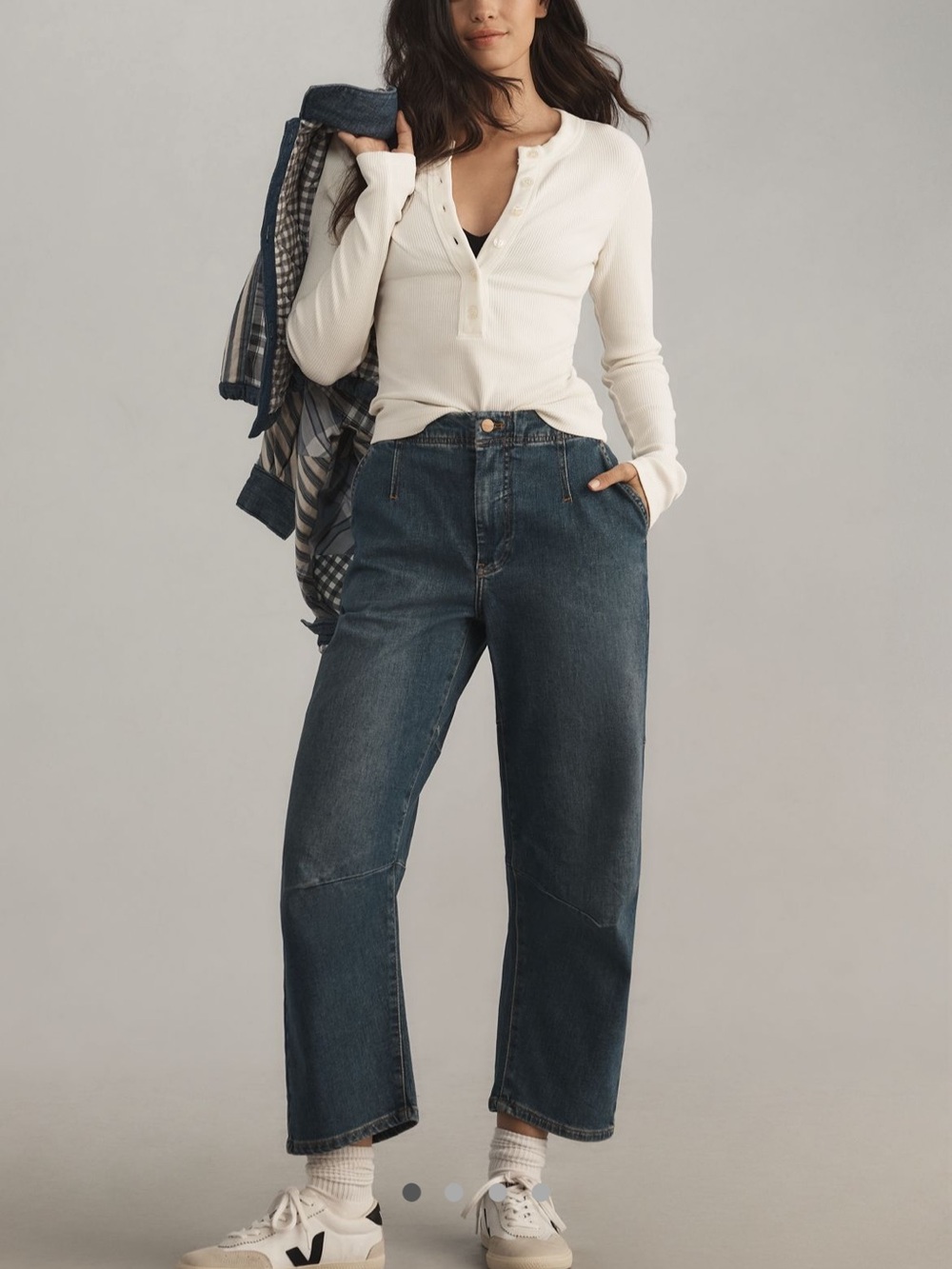 Anthropologie The Leni Mid-Rise Tapered Barrel Jeans by Pilcro